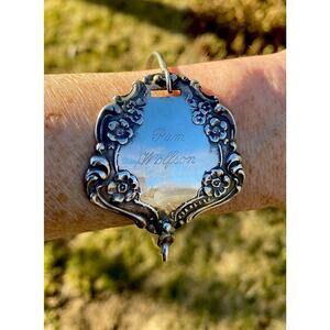 Antique Sterling Silver Luggage Tag Bracelet